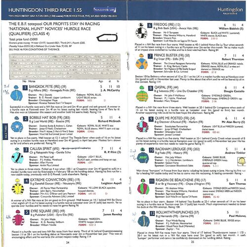 2010 Huntingdon Totepool Day Race Meeting (16/01/2010) Horse Racing Racecard