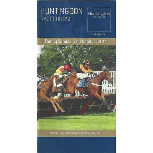 2011 Huntingdon First October Family Sunday Race Meeting (02/10/2011) Horse Racing Racecard