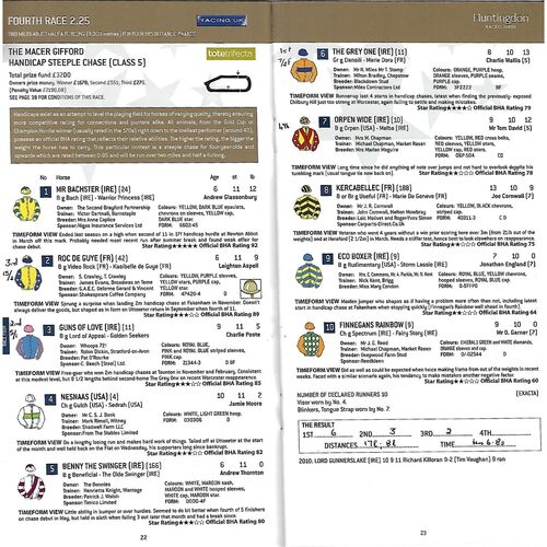 2011 Huntingdon Third October Race Meeting (30/10/2011) Horse Racing Racecard