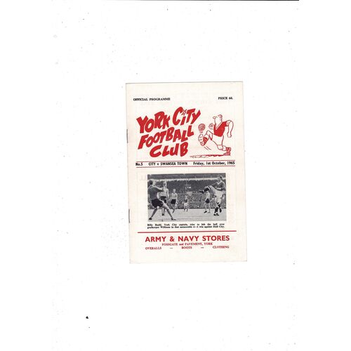 1965/66 York City v Swansea Football Programme