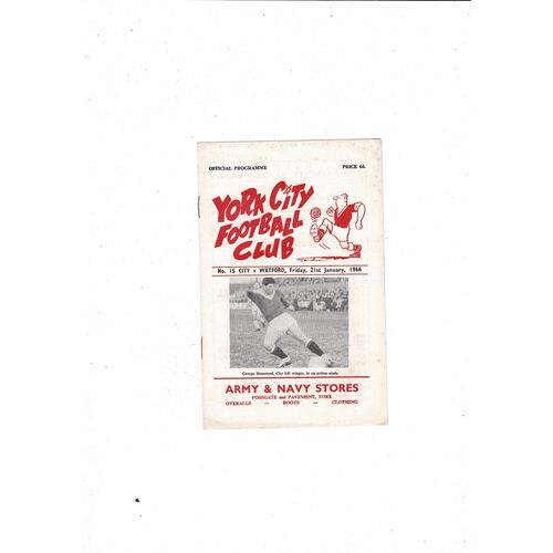 1965/66 York City v Watford Football Programme