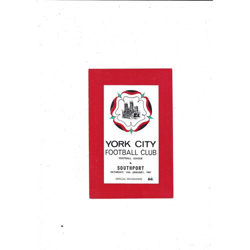 1966/67 York City v Southport Football Programme