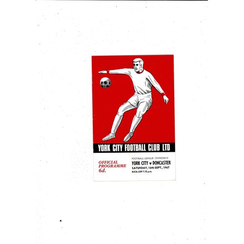 1967/68 York City v Doncaster Rovers Football Programme