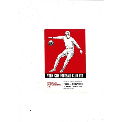 1968/69 York City v Doncaster Rovers Football Programme