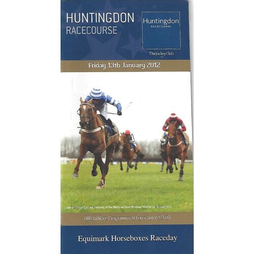 2012 Huntingdon Second January Race Meeting (13/02/2012) Horse Racing Racecard