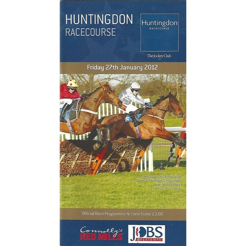 2012 Huntingdon Third January Race Meeting (27//01/2012) Horse Racing Racecard