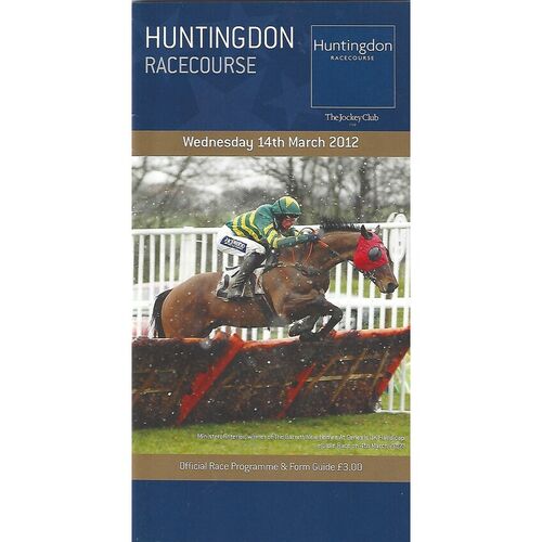 2012 Huntingdon March Race Meeting (14/03/2012) Horse Racing Racecard