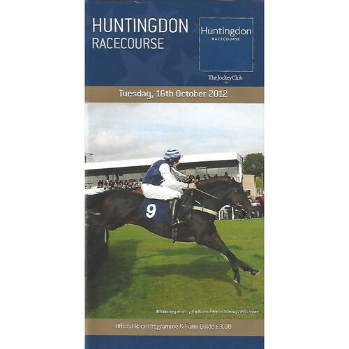 2012 Huntingdon Second October Race Meeting (16/10/2012) Horse Racing Racecard