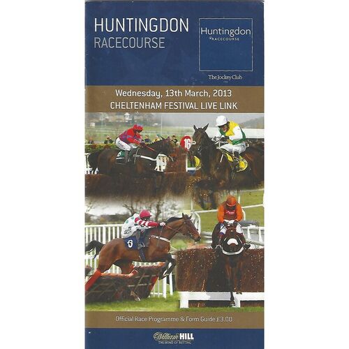 2013 Huntingdon March Race Meeting (13/03/2013) Horse Racing Racecard