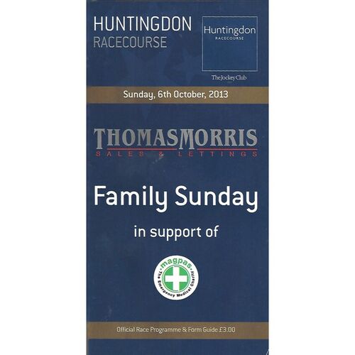 2013 Huntingdon First October Race Meeting (06/10/2013) Horse Racing Racecard