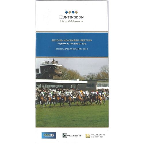 2013 Huntingdon Second November Race Meeting (12/11/2013) Horse Racing Racecard