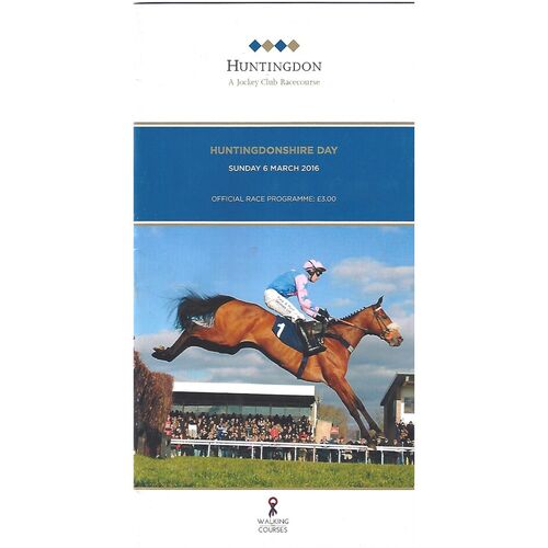 2016 Huntingdon Huntingdonshire Day Race Meeting (06/03/2016) Horse Racing Racecard