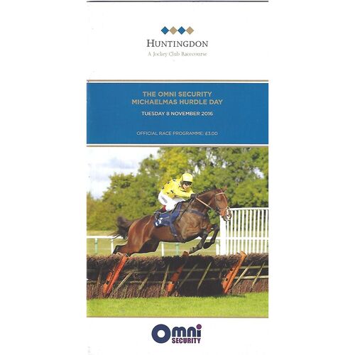 2016 Huntingdon The Omni Security Michaelmas Hurdle Day (08/11/2016) Horse Racing Racecard