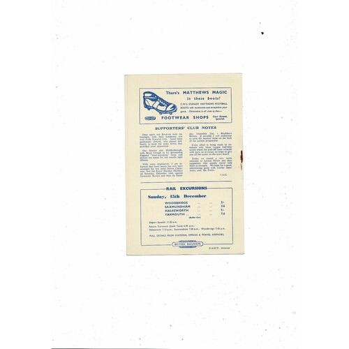 1957/58 Ipswich Town v Leyton Orient Football Programme