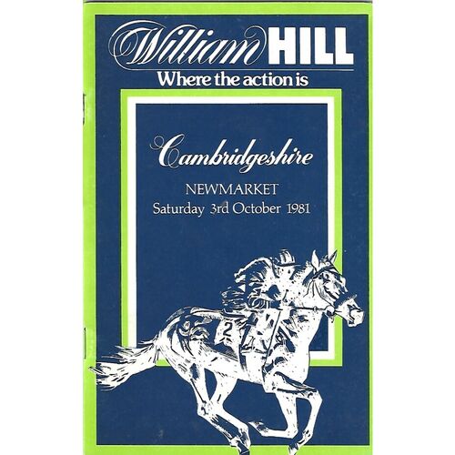 1981 Newmarket October (William Hill Cambridgeshire Handicap) Race Meeting (03/10/1981) Horse Racing Racecard