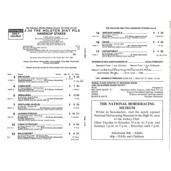 1983 Newmarket May Race Meeting (14/05/1983) Horse Racing Racecard