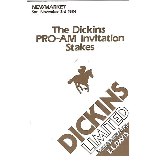 1984 Newmarket November (The Dickins Pro-Am Invitation Stakes) Race Meeting (03/11/1984) Horse Racing Racecard