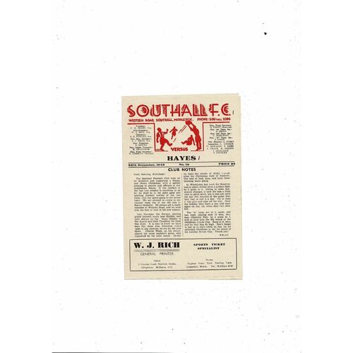 Non League Pre War & 1940's Football Programmes