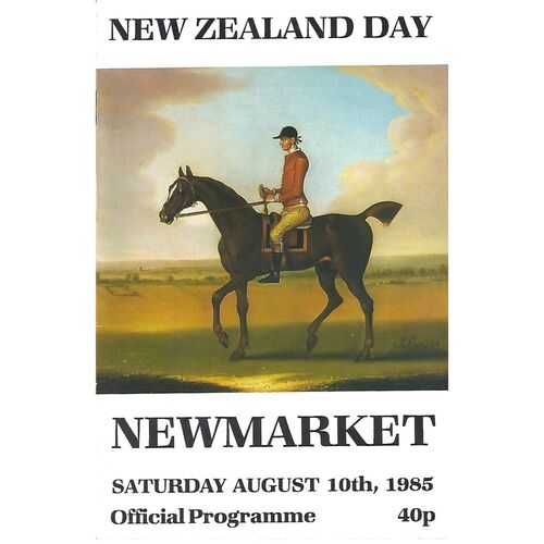 1985 Newmarket Second August Meeting (New Zealand Day)  (10/08/1985) Horse Racing Racecard