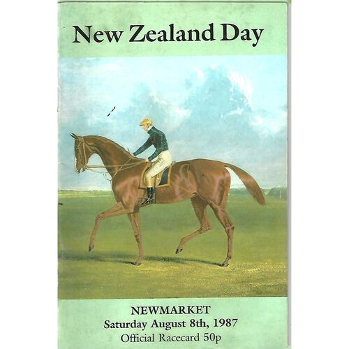1987 Newmarket Second August Meeting (New Zealand Day) Race Meeting (08/08/1987) Horse Racing Racecard