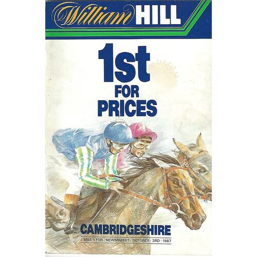 1987 Newmarket October Meeting (The William Hill Cambridgeshire Handicap) Race Meeting (03/10/1987) Horse Racing Racecard