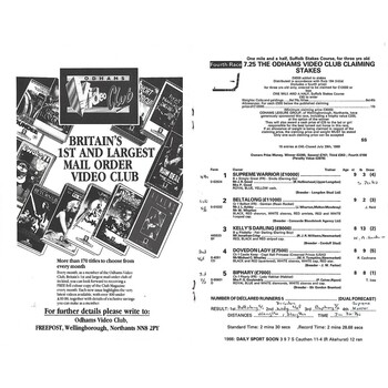 1989 Newmarket First August Meeting (04/08/1989) Horse Racing Racecard