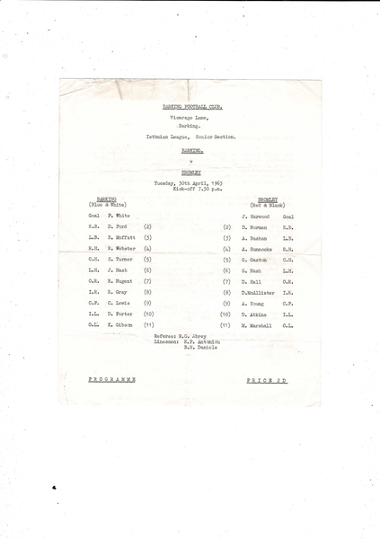 More Football Programmes listed today
