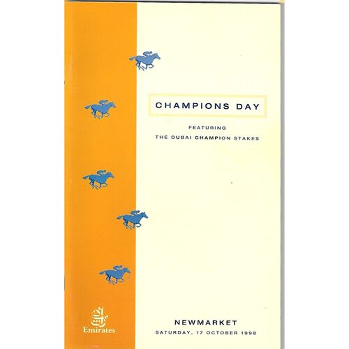 1998 Newmarket Houghton (Champions Day) Meeting (The Dubai Champion Stakes/Tote Cesarewitch) Race Meeting (17/10/1998) Horse Racing Racecard