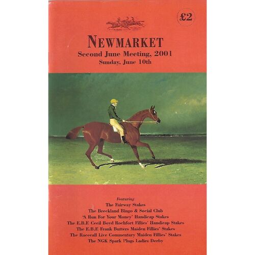 2001 Newmarket Second June Race Meeting (10/06/2001) Horse Racing Racecard