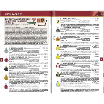 2002 Newmarket Cambridgeshire Meeting (The Tote Cambridgeshire Handicap) Race Meeting (05/10/2002) Horse Racing Racecard