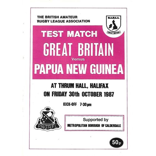 Great Britain Amateur Rugby League Programmes