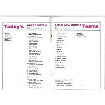 1987 Great Britain v Papua New Guinea Amateur International Match Rugby League Programme