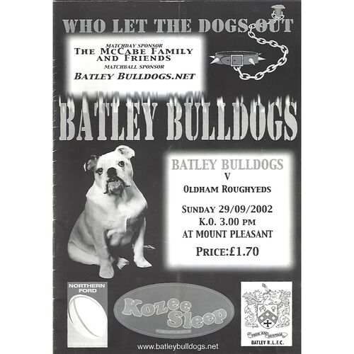 Batley Home Rugby League Programmes