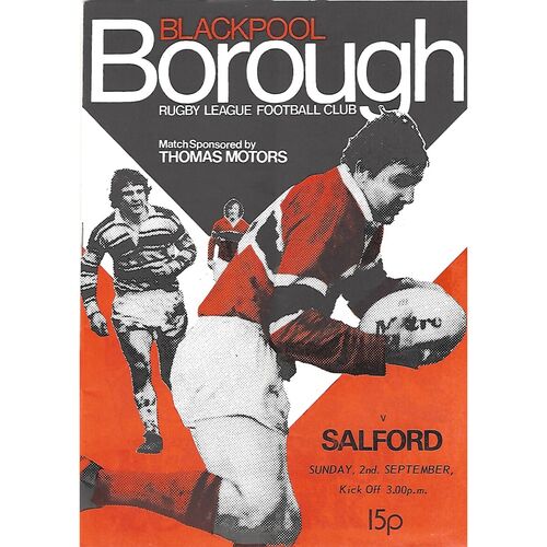 Blackpool Borough Home Rugby League Programmes