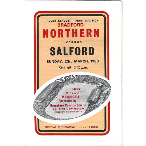 Salford Away Rugby League Programmes