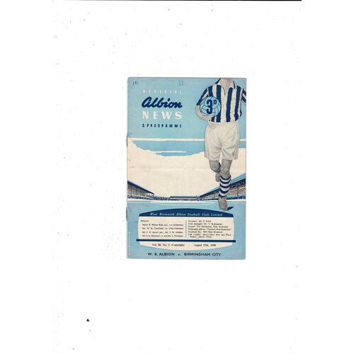 1958/59 West Bromwich Albion v Birmingham City Football Programme.
