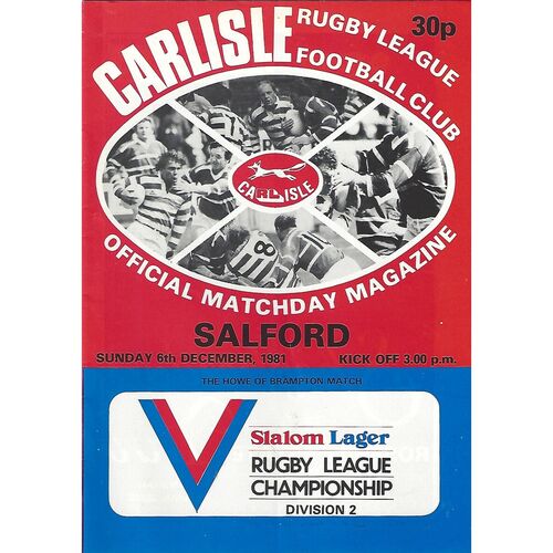 Carlisle Home Rugby League Programmes