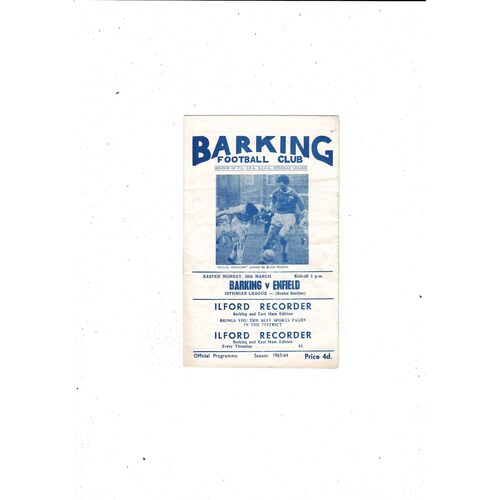 1963/64 Barking v Enfield Football Programme