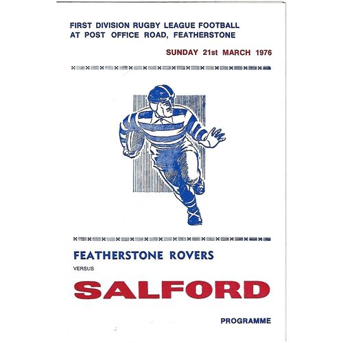 Featherstone Rovers Home Rugby League Programmes