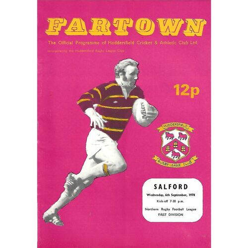 Huddersfield Home Rugby League Programmes