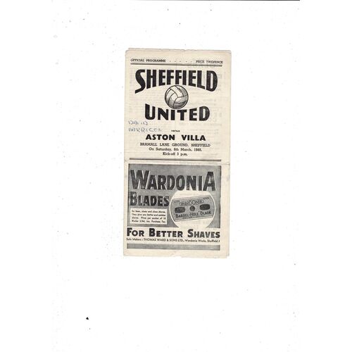 Sheffield United Home Football Programmes