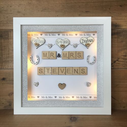 9" Mr & Mrs Wedding Box Frame