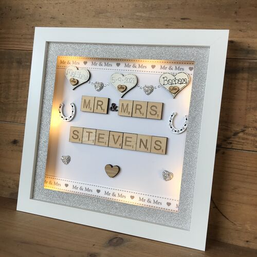 9" Mr & Mrs Wedding Box Frame