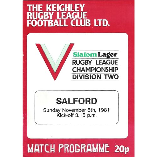 Keighley Home Rugby League Programmes