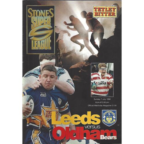 1996 Leeds v Oldham Bears Rugby League Programme