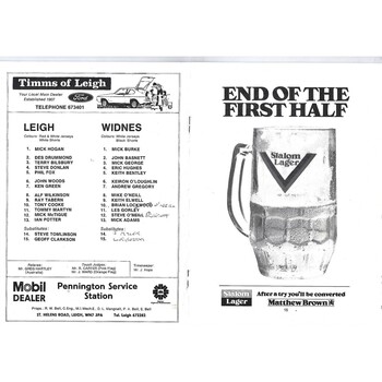 1981/82 Leigh v Widnes Rugby League Programme