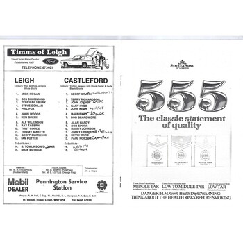 1981/82 Leigh v Castleford State Express Challenge Cup Quarter Final Rugby League Programme