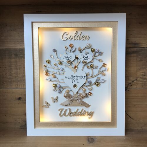Golden wedding frame