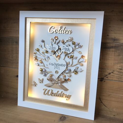 Golden wedding frame