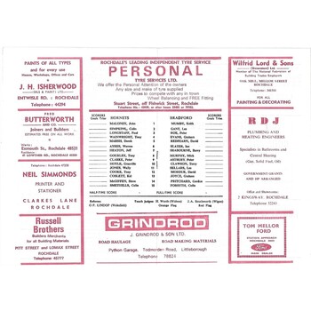 1976/77 Rochdale Hornets v Bradford Northern Rugby League  Programme